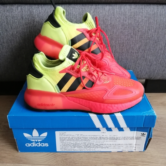 Adidas ZX 2K Boost Solar Yellow Hi-Res Red Size 7.5 Men U.S Unisex. Trainer. - Picture 5 of 11